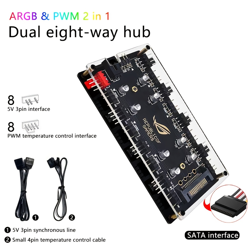 Podwójny 8-portowy hub wentyla – Fan Hub Rgb Controller recenzja i cena